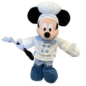 Disney World Parks Mickey Chef Plush Doll Stuffed Beanie Toy Cook